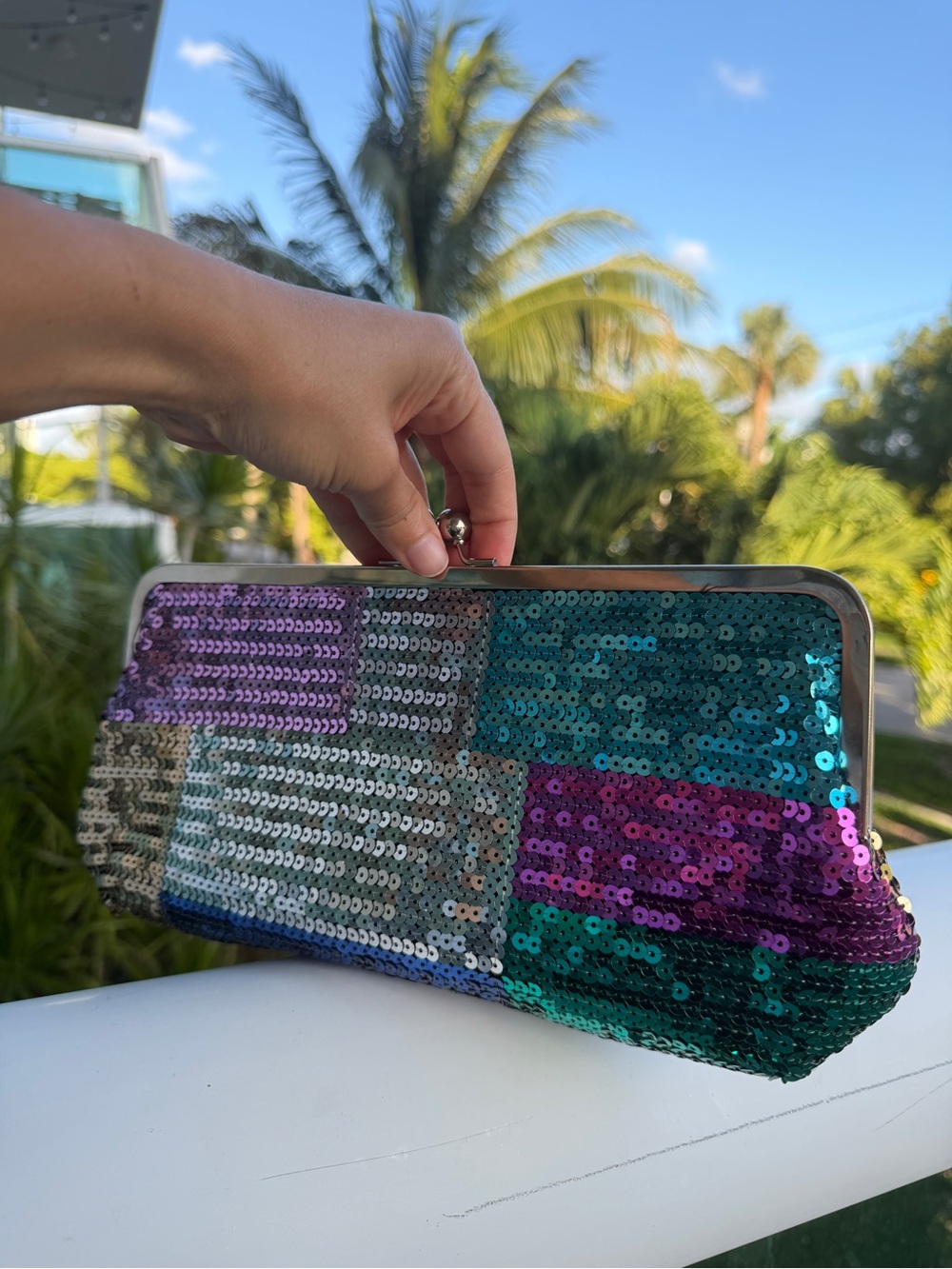 Aldo Sequined Multicolor Evening Clutch